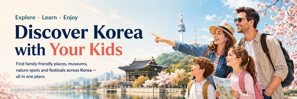Family exploring Seoul and Korea with children
