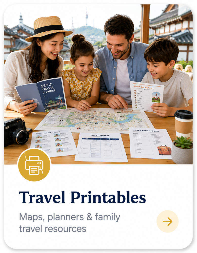 Korea travel printables for families
