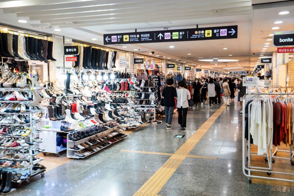 Goto Mall underground street, walkable on a rainy day in Seoul with kids Station, Seoul