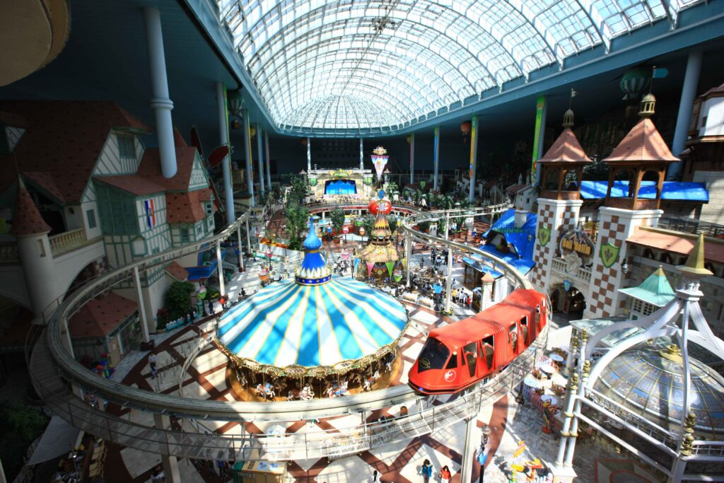 Lotte World Adventure indoor theme park under its glass roof in Jamsil, Seoul