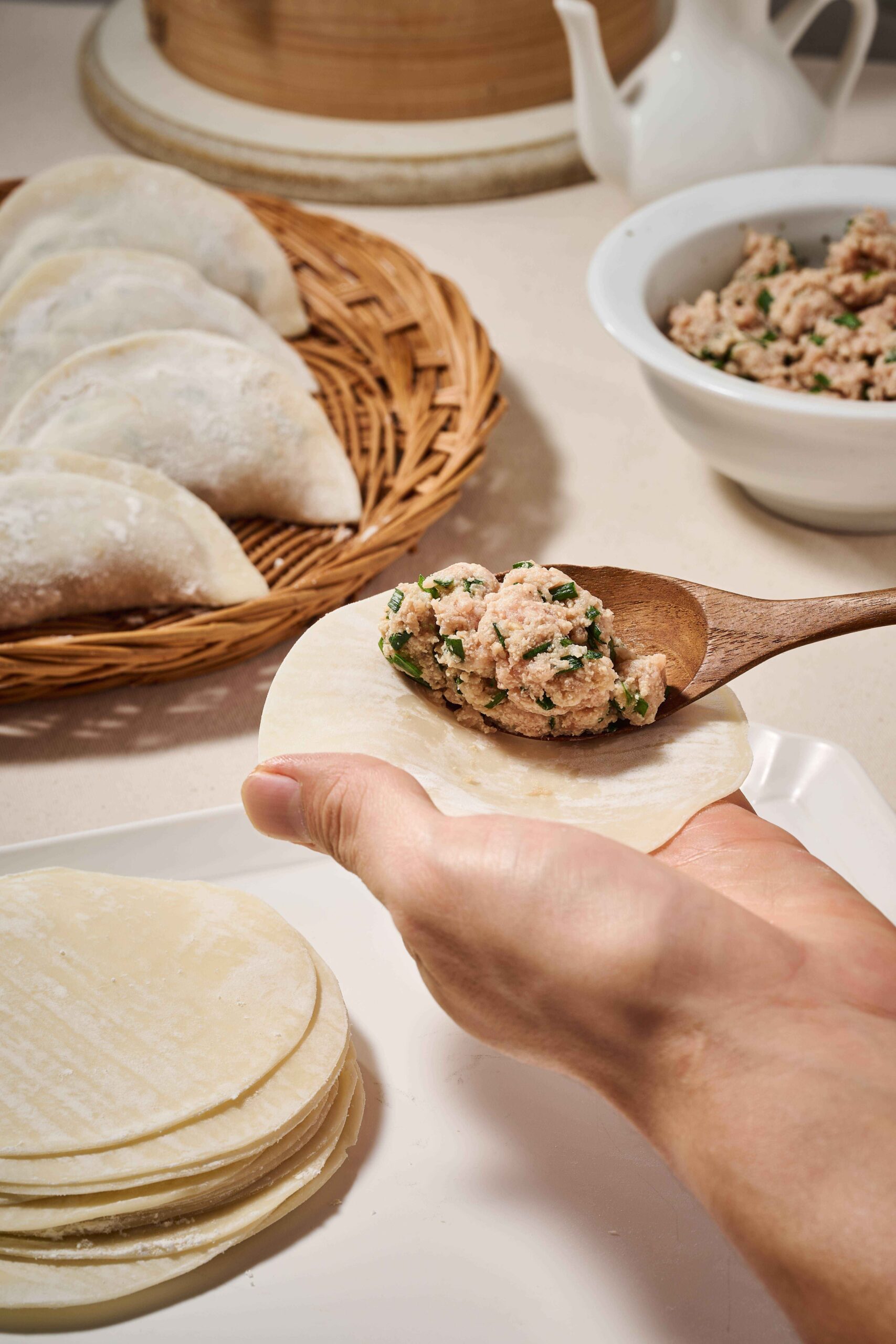 Korean mandu dumplings, easy food for kids who like a spring roll